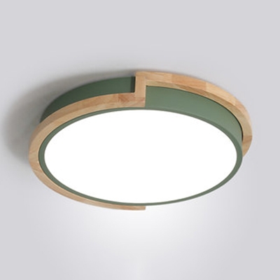 Bathroom Circle LED Flush Ceiling Light Acrylic Macaron Loft Blue/Green/Pink in Warm/White