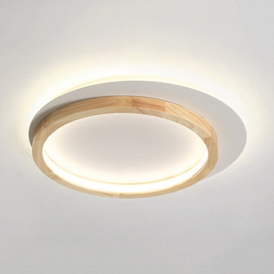 Corridor Bathroom Circle Flushmount Light Acrylic Modern Beige LED Ceiling Lamp in Warm/White