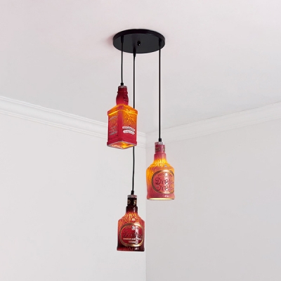 Bottle/Barrel & Bottle Pendant Lamp Resin 3 Lights Creative Ceiling Light for Bar Restaurant