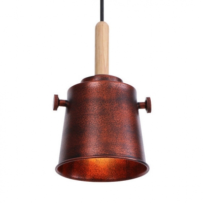 Bucket Shade Dining Room Suspension Light Metal 1 Light Industrial Pendant Lamp with Adjustable Cord