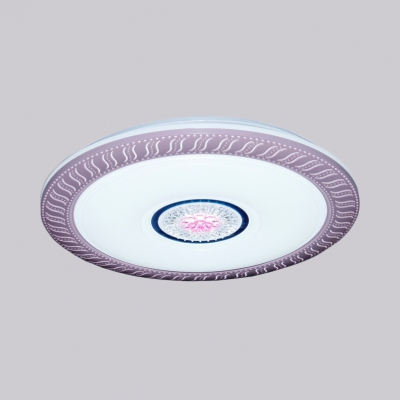 Contemporary Round Ceiling Light Acrylic Blue/Pink/Yellow Flush Mount Light in Warm for Kid Bedroom