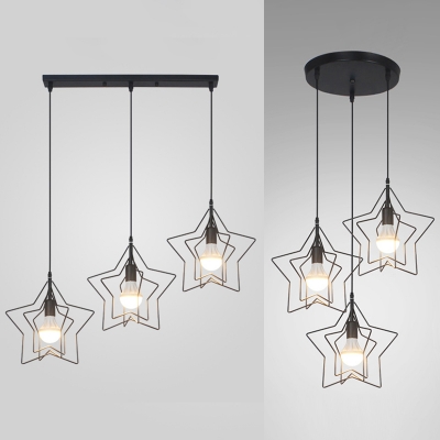 Metal Star Wire Frame Ceiling Light, Metal Star Lamp Shade