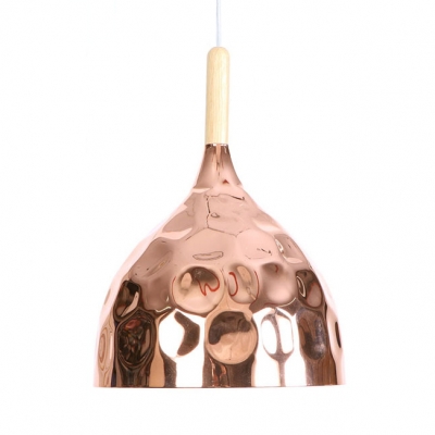 Modern Barn/Dome/Funnel Ceiling Light 1 Light Metal Pendant Light in Rose Gold for Restaurant