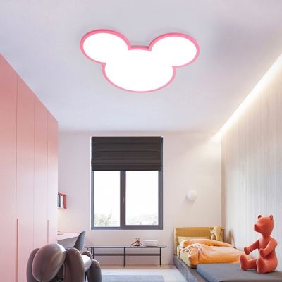 Nursing Room Slim Panel Flush Light Acrylic Modern Pink/White LED Ceiling Light in Neutral/Warm/White