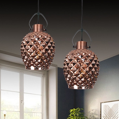 One Light Ceiling Lighting Nordic Style Glass Suspension Light in Copper/Chrome/Gold for Bedroom