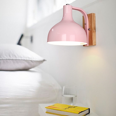 Pink/Blue/Green/White Wall Light Modern 1 Light Metal Sconce Light for Bedroom Hallway