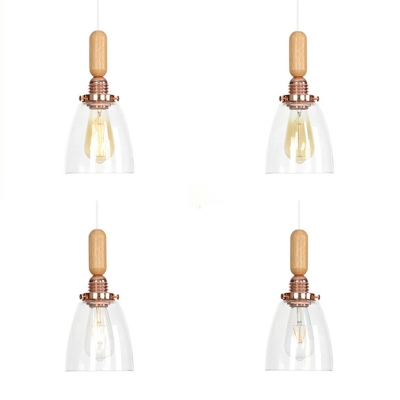 Study Room Edison Bulb Pendant Light Clear Glass 1 Light Simple Style Suspension Light