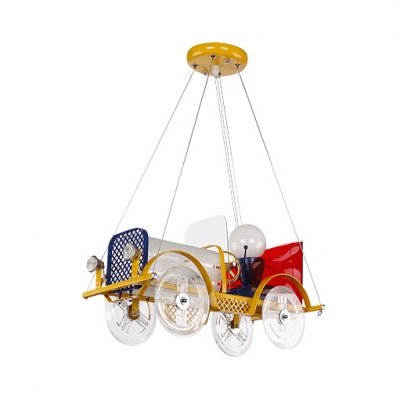 Yellow Classic Car Pendant Light Modern Creative Metal Hanging Light in Warm/White for Cloth Shop