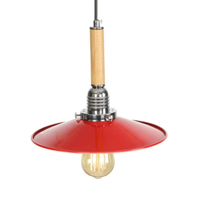 1 Light Saucer Hanging Lamp with Adjustable Cord 1/2 Pack Industrial Metal Suspension Light in Red for Bar