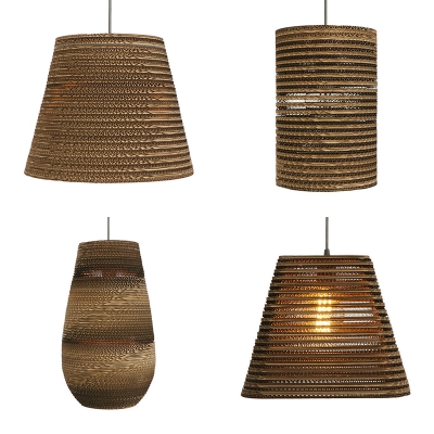 Paper Shade Pendant Light Single Style Asian Style Suspension Light in Beige for Cottage Cafe