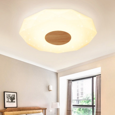 Modern Diamond Shaped Ceiling Mount Light Acrylic Flush Lamp in Warm/White for Living Room
