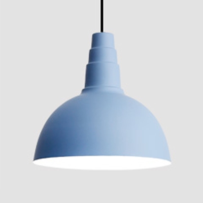 Iron Domed Shade Hanging Light 1 Light Nordic Style Candy Colored Suspension Light for Bedroom