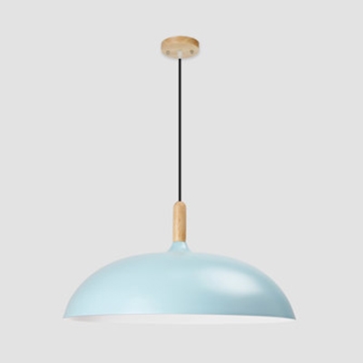 Metal Saucer Shade Hanging Lamp Living Room Cafe 1 Head Modern Candy Colored Pendant Light