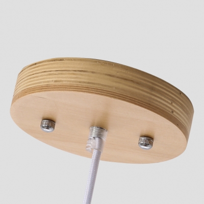 Wood/Multi-Color Small Dot Pendant Light 5 Lights Creative Wood Hanging Light for Nursing Room