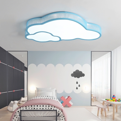 Cloud Study Room LED Ceiling Mount Light Acrylic Simple Style Flush Light in Warm/White