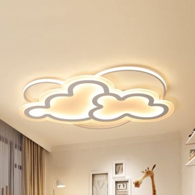 Contemporary Cloud Shaped Flush Ceiling Light Acrylic Led In Warm White For Bedroom Beautifulhalo Com - Cloud Shape Ceiling Lamp