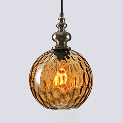 Edison Bulb Kitchen Ceiling Pendant Amber/Clear/Smoke Gray Glass 1 Light Industrial Hanging Light
