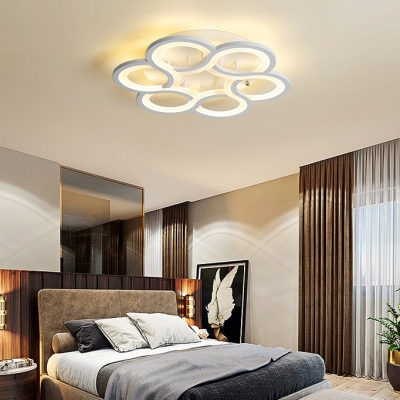 Kids Circle Petal Flush Mount Light Acrylic LED Ceiling Lamp in Warm/White for Nursing Room