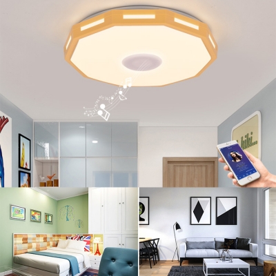 Living Room Slim Panel Ceiling Light Warm White Multi Color Remote