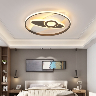 Metal Planet LED Ceiling Mount Light Boys Bedroom Creative Third Gear Dimmable Ceiling Lamp