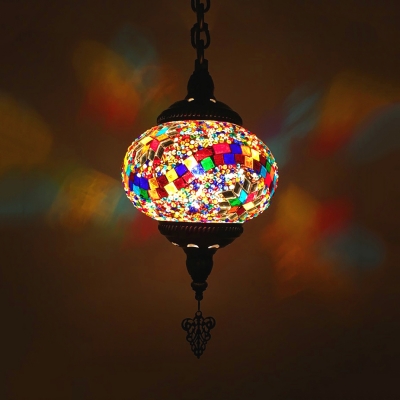 Pack of 1/3 Lantern Pendant Light Moroccan 1 Light Stained Glass Ceiling Pendant for Shop(not Specified We will be Random Shipments)