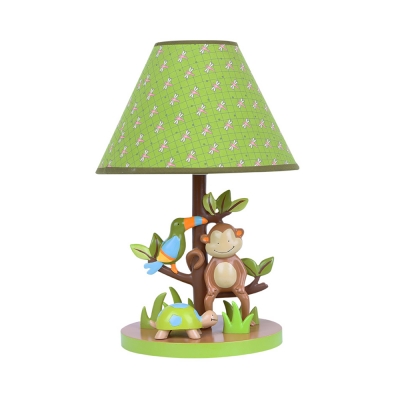 Resin Monkey & Bird Desk Lamp Study Room 1 Light Animal Reading Light with Plug In Cord