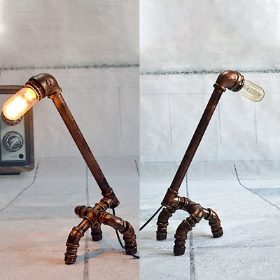 Retro Loft Giraffe Shape Reading Light Edison Bulb 1 Light Bronze Table Light for Boys Bedroom