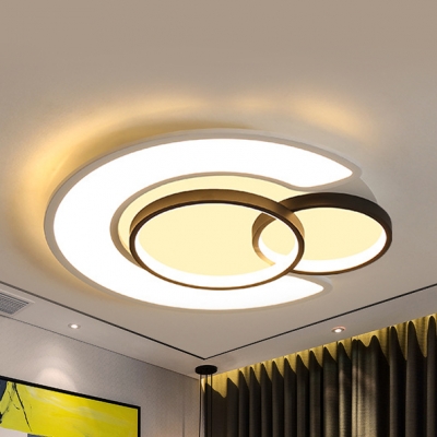 Round Living Room Ceiling Mount Light Acrylic Contemporary LED Flush Light in Neutral/Warm/White