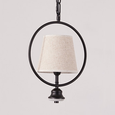 Tapered Shade Pendant Light Single Light Vintage Style Fabric Ceiling Light for Dining Room