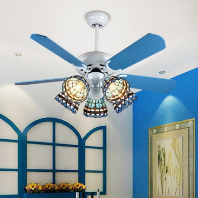 Blue Semi Flush Ceiling Light, Blue Ceiling Fan Light Covers
