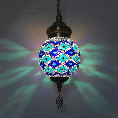 1/6 Pack Moroccan Hanging Light Globe Shade 1 Light Glass Ceiling Pendant for Villa(not Specified We will be Random Shipments)
