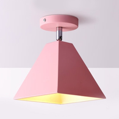 Candy Colored Craftsman Ceiling Mount Light 1 Head Macaron Loft Flush Light for Kid Bedroom