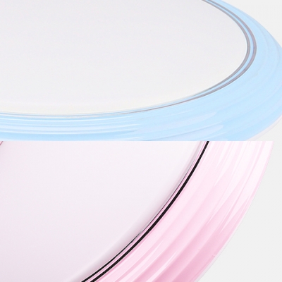 Acrylic Round LED Flush Ceiling Light Simple Modern Ceiling Fixture in Blue/Brown/Pink for Bedroom