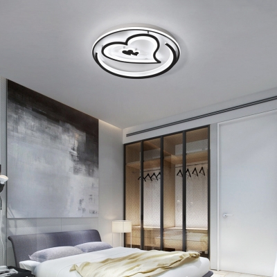 Acrylic Hearts LED Ceiling Light Adult Bedroom Cute Flush Mount Light with Warm/White Lighting