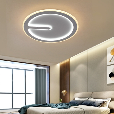 Acrylic Round LED Flush Mount Light Kid Bedroom Contemporary Ceiling Lamp in Warm/White