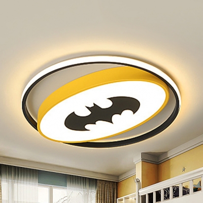 Bat/Spider Kid Bedroom Ceiling Light Acrylic Creative LED Flush Mount Light in Warm/White