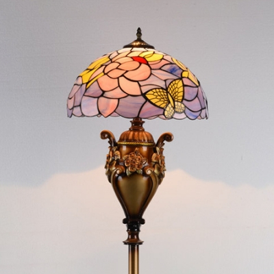 Bowl Shade Hotel Villa Standing Light Stained Glass 3 Lights Tiffany Elegant Style Floor Lamp