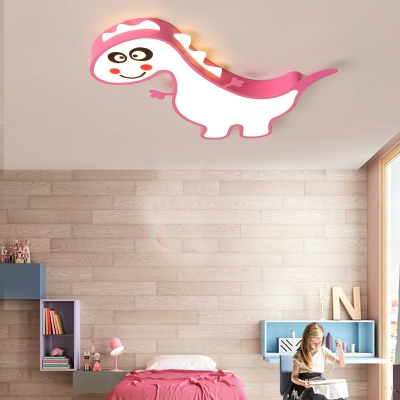 Child Bedroom Dinosaur Ceiling Light Metal Cartoon Third Gear/White Lighting LED Flush Mount Light