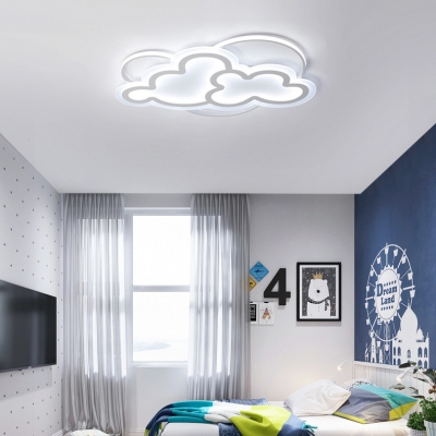 Contemporary Cloud Shaped Flush Ceiling Light Acrylic LED Flush Ceiling Light in Warm/White for Bedroom