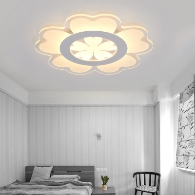 Cute Floral Theme Flush Mount Light Acrylic Third Gear/White Lighting LED Ceiling Light for Nursing Room
