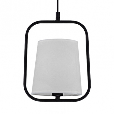 Dining Room Sky Lantern Metal Fabric Single Light Simple Style Black/White Pendant Light
