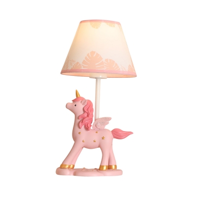 Girl Bedroom Unicorn Desk Light Resin 1 Light Animal Pink LED Reading Lamp with Plug In Cord