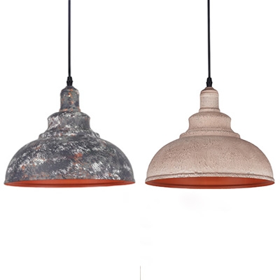 Industrial Camouflage/White Pendant Light Domed Shade Metal Hanging Light for Factory