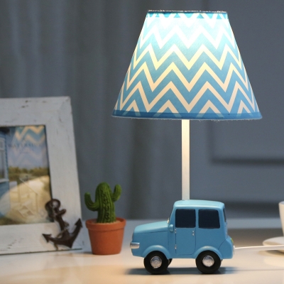 Lovely Blue LED Desk Light Toy Car 1 Light Fabric Eye-Caring Reading Light for Study Room