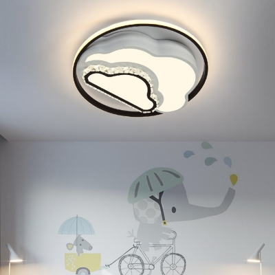 Lovely Slim Panel Ceiling Mount Light Acrylic Stepless Dimming/White LED Flush Light for Child Bedroom