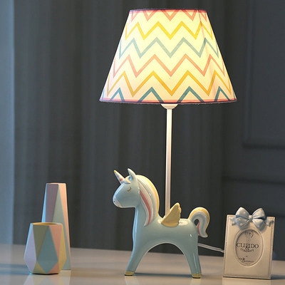 Lovely Unicorn LED Desk Light 1 with Tapered Shade Light Resin Reading Light for Boy Bedroom