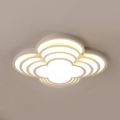 Lovely White LED Flush Ceiling Light Petal Acrylic Third Gear/White Lighting Ceiling Lamp for Girls Bedroom