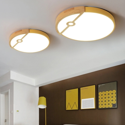 Modern Slim Panel Flush Mount Light Acrylic Macaron Colored LED Ceiling Light for Child Bedroom