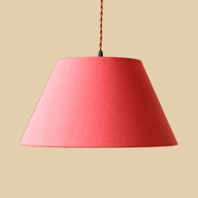 Nordic Style Ceiling Pendant with Tapered Shade 1 Light Fabric Hanging Lamp for Study Room