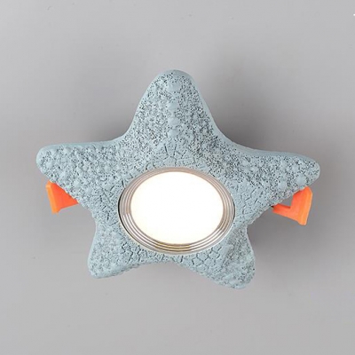 Star Shape Flush Light Mediterranean Style Metal Ceiling Light with Warm/White Lighting for Baby Room